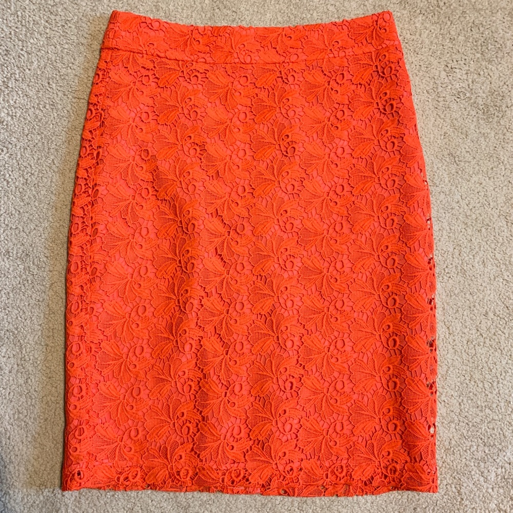 NWOT Orange Ann Taylor pencil skirt